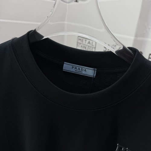 Prada New Classic Embroidered Logo Short Sleeve Unisex Casual Versatile T-shirt