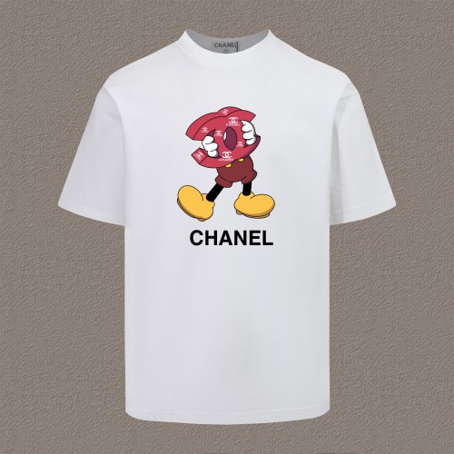 Chanel New Fashion Cartoon Double C Letter Short Sleeve Couple Casual T-shirt