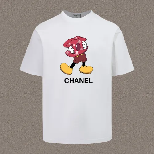 Chanel New Fashion Cartoon Double C Letter Short Sleeve Couple Casual T-shirt