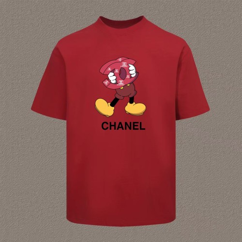 Chanel New Fashion Cartoon Double C Letter Short Sleeve Couple Casual T-shirt
