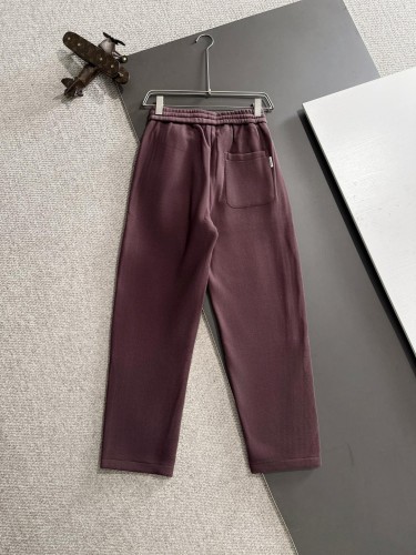Balenciaga x Adidas New High Street Embroidered Velvet Thick Elastic Band Casual Pants