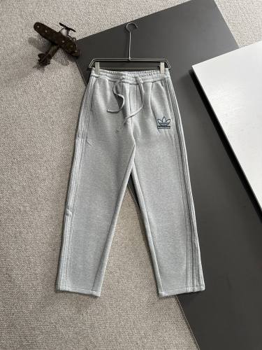 Balenciaga x Adidas New High Street Embroidered Velvet Thick Elastic Band Casual Pants