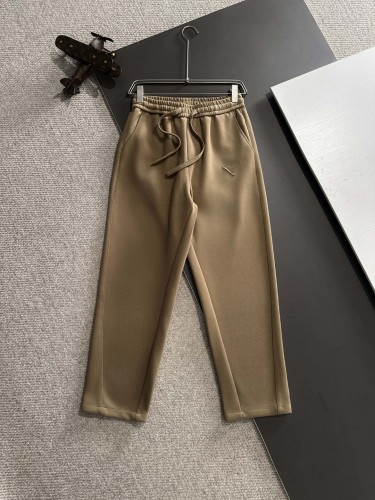 Prada New Classic Patchwork Triangle Velvet Thick Elastic Band Casual Pants