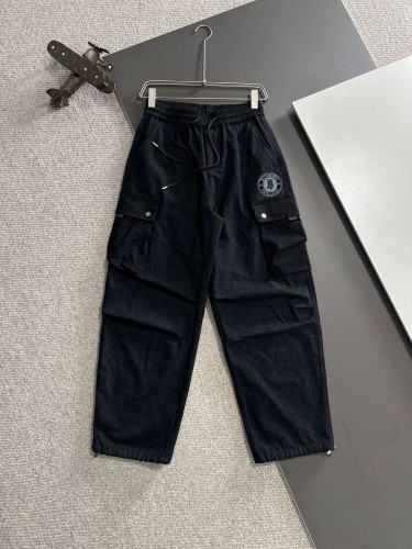 Balenciaga x Adidas New High Street Embroidered Velvet Thick Elastic Band Casual Pants