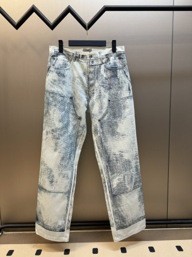 Dior New High Street Tie Dyeing Denim Pants