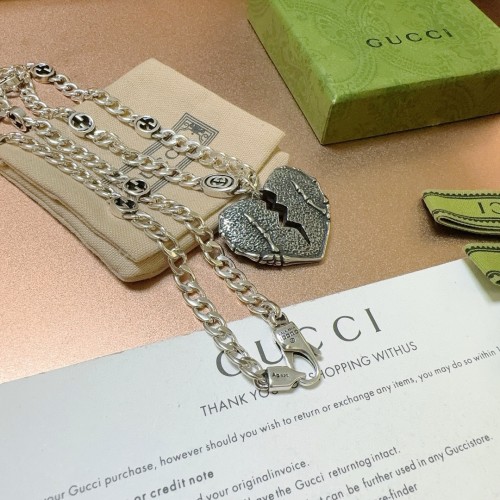 Gucci High Street Double G Love Pendant Vintage Silver Necklace