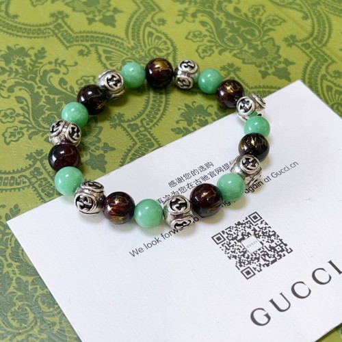 Gucci New High Street Retro Double G Natural Stone Bracelet
