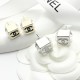 Chanel New Fashion Enamel Double C Mini Square Dice Earrings