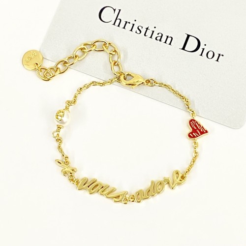 Dior New Fashion Red Enamel Graffiti Love Bracelet