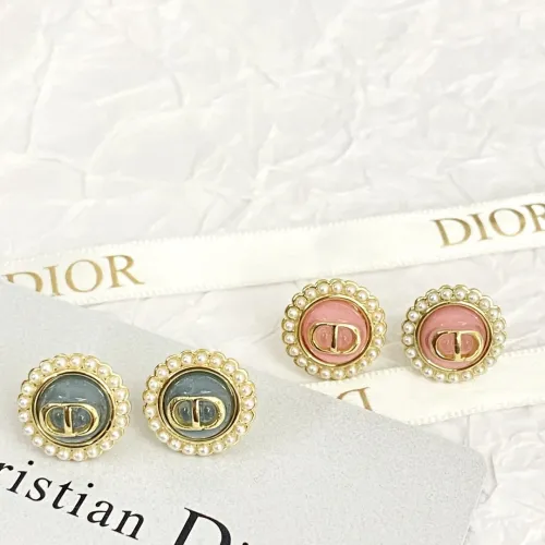 Dior New Fashion Button Pearl Earrings
