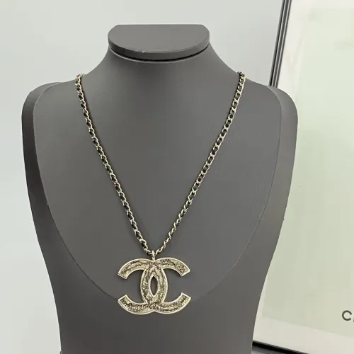 Chanel New Fashion Light Gold C Black Leather Necklace
