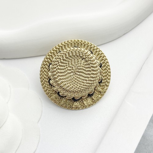 Chanel New Fashion Versatile Light Gold Straw Hat Brooch