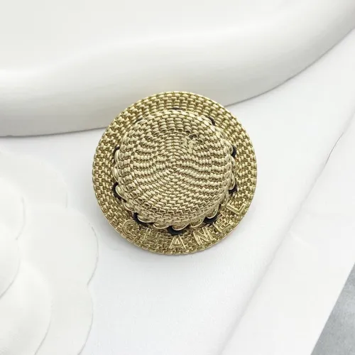 Chanel New Fashion Versatile Light Gold Straw Hat Brooch