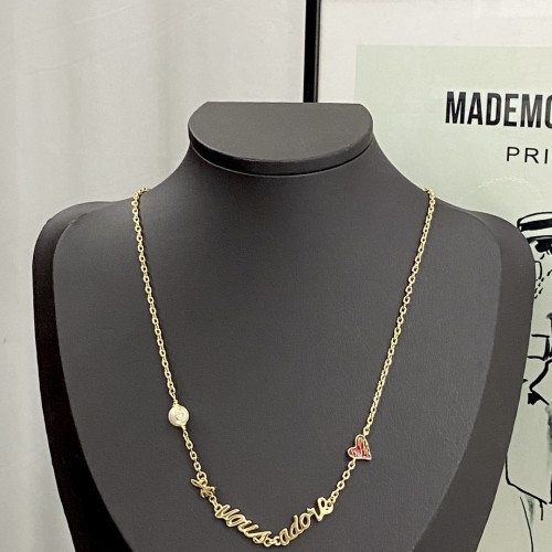 Dior New Fashion Red Enamel Graffiti Love Necklace