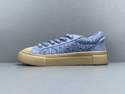 STONE ISLAND x DIOR Casual Sneakers Men Round Toe Lace Board Shoes Blue