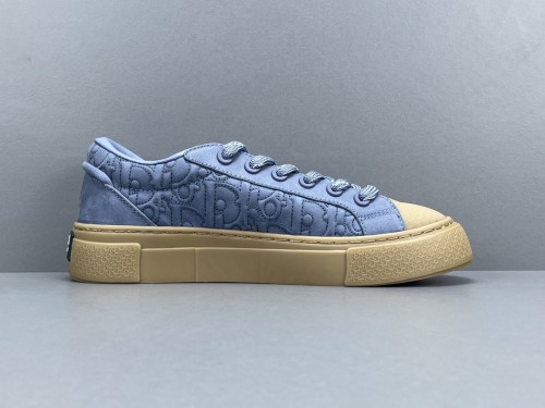 STONE ISLAND x DIOR Casual Sneakers Men Round Toe Lace Board Shoes Blue