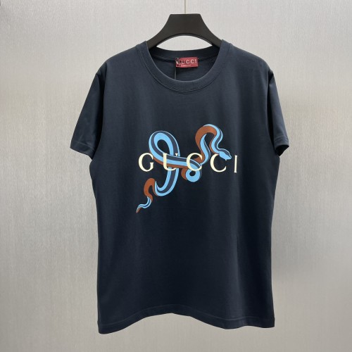 Gucci New Classic Snake Wrapped Logo Printed Round Neck T-shirt