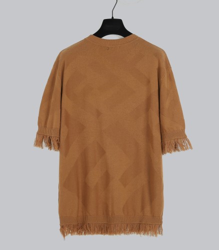 Fendi New Fashion Double F Jacquard Knitted Short Sleeve