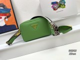 Prada New Fashion Lychee patterned Leather Shoulder Strap Camera Bag Size: 22 x 14 x 8CM
