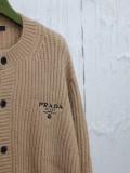 Prada New Autumn/Winter Coarse Needle Wool Cardigan Sweater