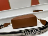 Prada New Fashion Lychee patterned Leather Shoulder Strap Camera Bag Size: 22 x 14 x 8CM