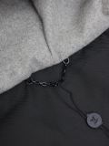 Louis Vuitton New Fashion Grey Pearl Drawstring Zipper Wool Coat