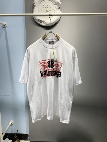 Balenciaga New Fashion Foam Graffiti Logo Casual T-shirt