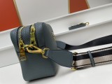 Prada New Fashion Lychee patterned Leather Shoulder Strap Camera Bag Size: 22 x 14 x 8CM