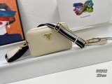 Prada New Fashion Lychee patterned Leather Shoulder Strap Camera Bag Size: 22 x 14 x 8CM