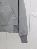 Louis Vuitton New Fashion Grey Pearl Drawstring Zipper Wool Coat