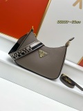 Prada New Fashion Elegant Lychee Pattern Leather Shoulder Strap Crossbody Bag Size: 25 x 18 x 8CM