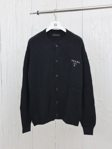 Prada New Autumn/Winter Coarse Needle Wool Cardigan Sweater