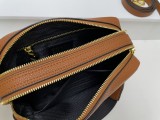 Prada New Fashion Lychee patterned Leather Shoulder Strap Camera Bag Size: 22 x 14 x 8CM