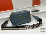 Prada New Fashion Lychee patterned Leather Shoulder Strap Camera Bag Size: 22 x 14 x 8CM