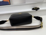Prada New Fashion Lychee patterned Leather Shoulder Strap Camera Bag Size: 22 x 14 x 8CM