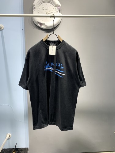 Balenciaga New Classic Abstract Coke Logo Printed Casual T-shirt