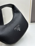 Prada New Fashion Casual Versatile Lychee Pattern Leather Underarm Bag Size: 24 x 13 x 7CM