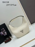 Prada New Fashion Casual Versatile Lychee Pattern Leather Underarm Bag Size: 24 x 13 x 7CM