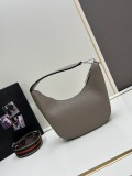 Prada New Fashion Casual Versatile Lychee Pattern Leather Underarm Bag Size: 24 x 13 x 7CM