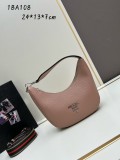Prada New Fashion Casual Versatile Lychee Pattern Leather Underarm Bag Size: 24 x 13 x 7CM