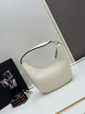 Prada New Fashion Casual Versatile Lychee Pattern Leather Underarm Bag Size: 24 x 13 x 7CM