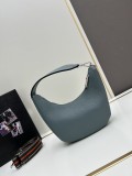 Prada New Fashion Casual Versatile Lychee Pattern Leather Underarm Bag Size: 24 x 13 x 7CM