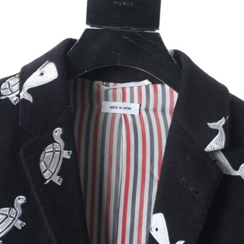 Thom Browne Fashion Whale Turtle Cashmere Casual Suit Jacket