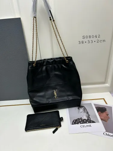 Yves Saint Laurent New Fashion Leather Bucket Bag Chain Bag Size: 38×33×2 CM