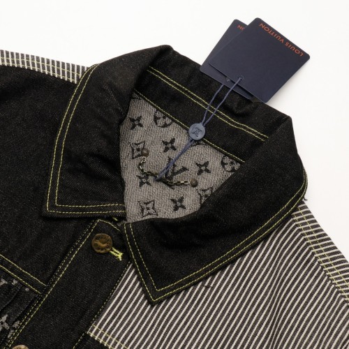 Louis Vuitton New Fashion Splicing Old Flower Full Print workwear Cowboy Coat