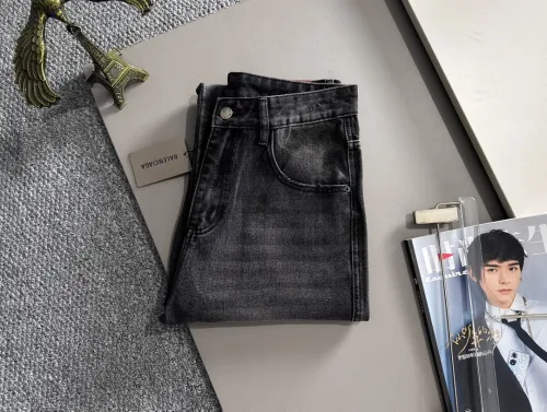 Balenciaga Four Seasons Fashion Casual Washed Jeans Straight Pants