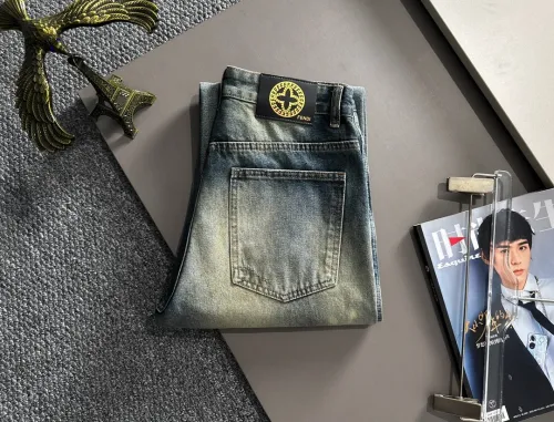 Fendi Four Seasons High Street Piercing Casual Jeans Straight Pants