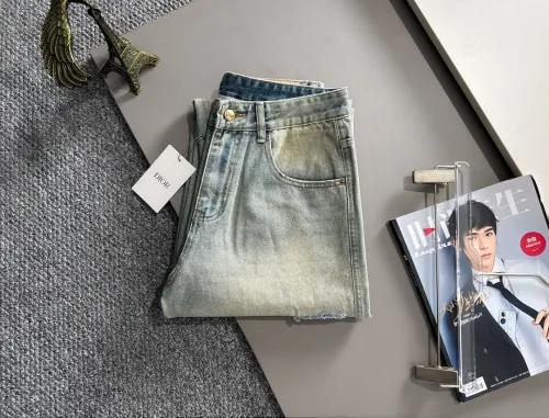 Dior New Fashion High Street Loose Jeans Straight Pants
