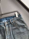 Prada Four Seasons High Street Leopard Logo Loose Jeans Washed Straight Pants