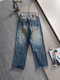 Fendi Four Seasons High Street Piercing Loose Jeans Washed Straight Pants